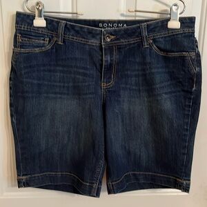 Jean’s Bermuda length, size 12.  Machine wash inside out, tumble dry low.